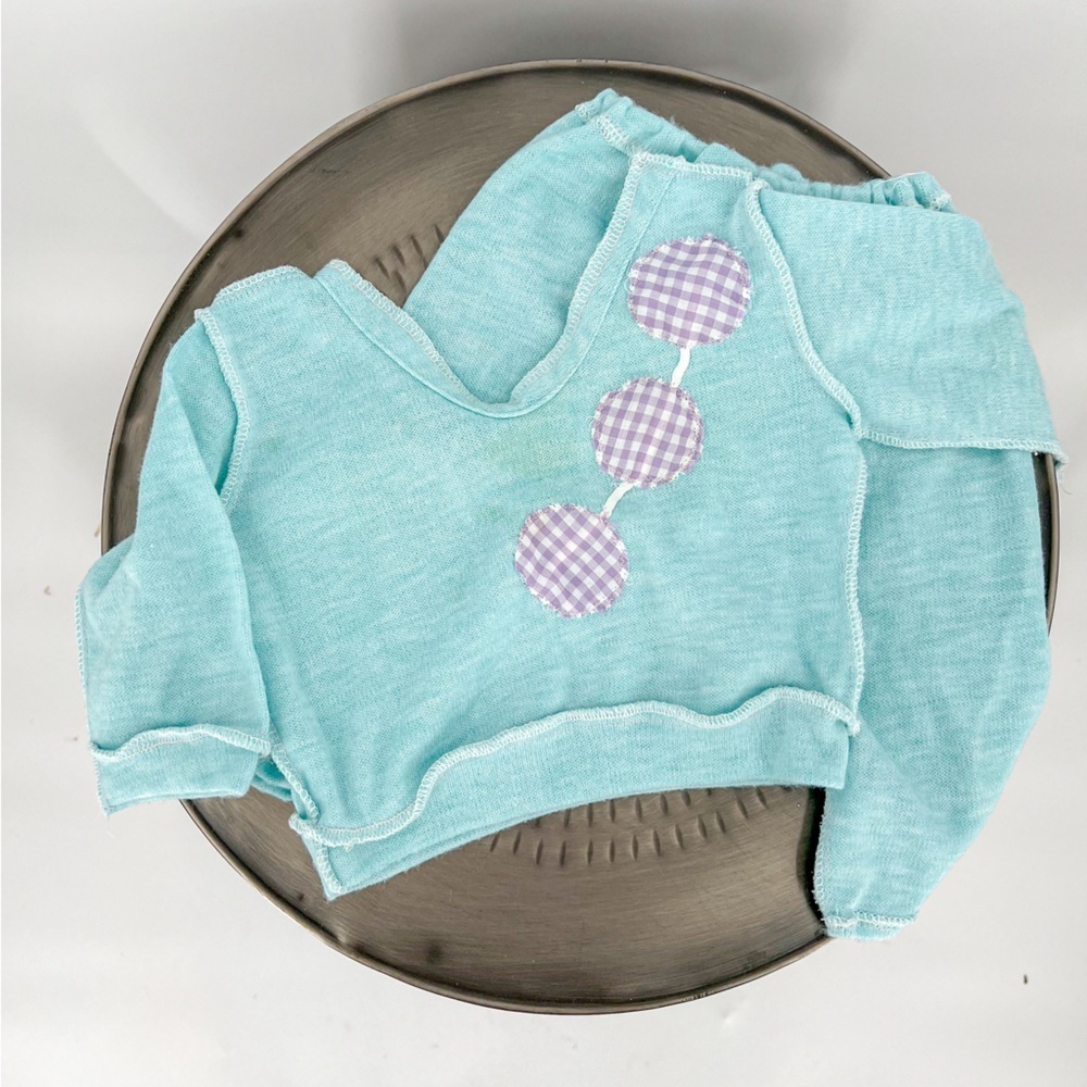 Vintage Kids Matching Set - Aqua and Lavender